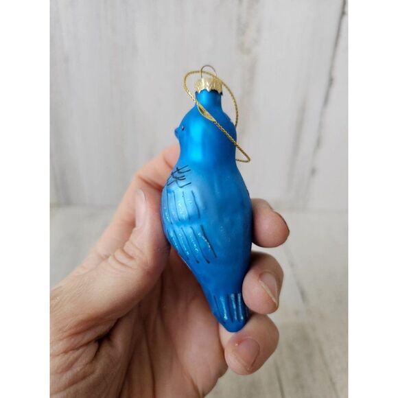 Glass bluebird ornament quail Xmas tree set lot unique - Picture 6 of 15